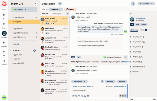 Hootsuite Inbox dashboard