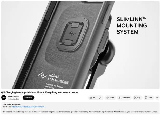 youtube video slimlink mounting system motorcycle mirror