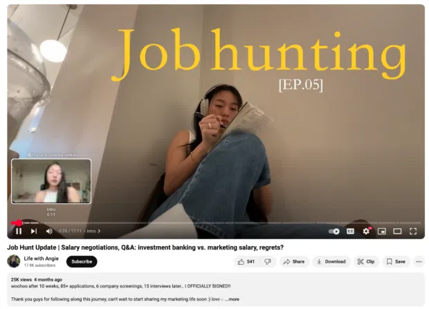 Job hunting youtube video episode 5