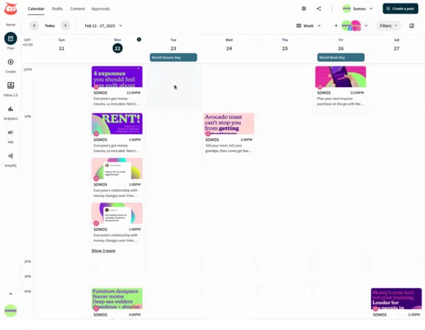 Hootsuite Calendar plan and schedule social media post