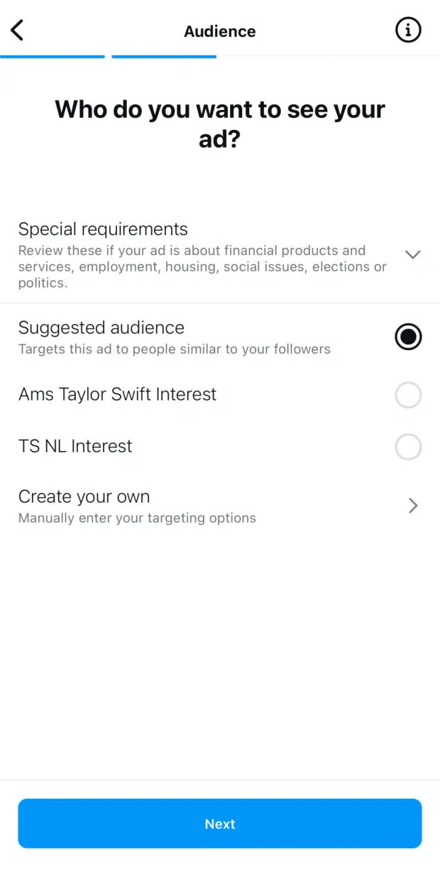 Audience who do you want to see your post suggested audience