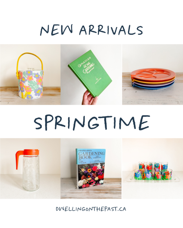 The third Instagram post of the Experiment week. It's titled "New Arrivals: Springtime" and shows a collection of items for sale